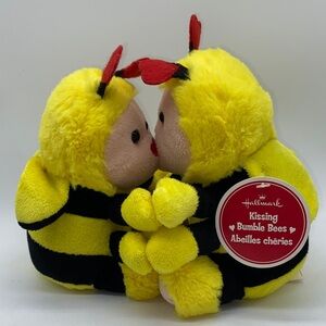 Hallmark Kissing Bumble Bees Yellow and Black Plush Stuffed Animal Toys 7”